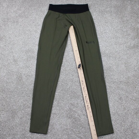 NOBULL Compression Tights Pants Mens Small Green Nylon Stretch w/ 28" inseam - Picture 4 of 10